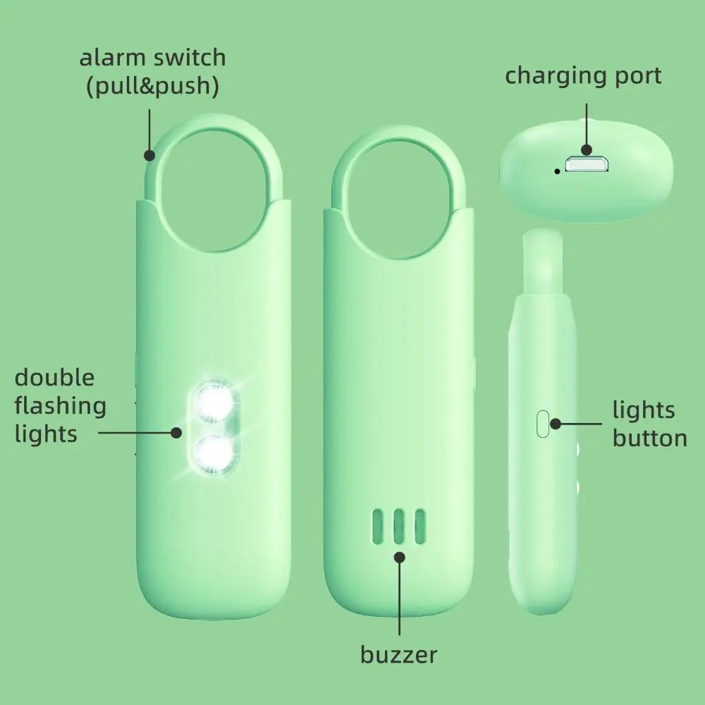 Fixby Safety Light — LED Flashlight + 130dB Alarm Keychain.