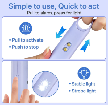Fixby Safety Light — LED Flashlight + 130dB Alarm Keychain.